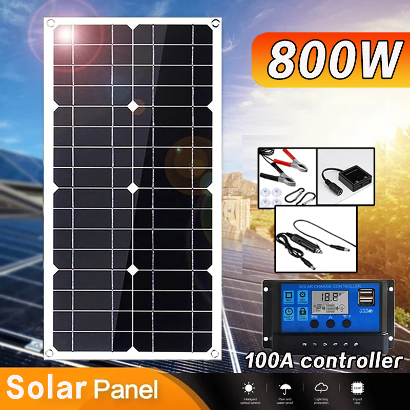 Jinko Solar Panel Cheetah - キャンプ用の完全なソーラーパネル,バッテリーキット,キャンピングカーのアクセサリー,携帯電話の充電,12V, 18V, 800W
