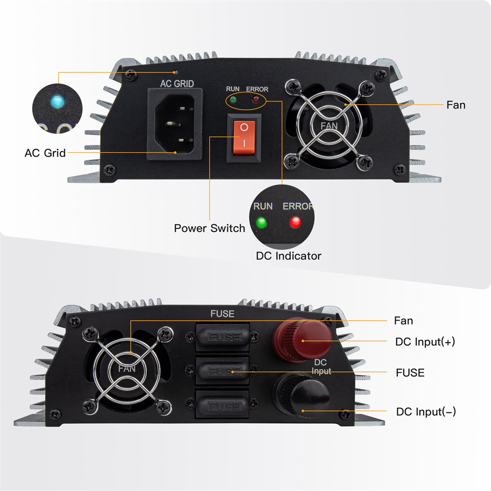1000-1400 ワットグリッドタイマイクロソーラーインバ - Grid Tie Micro Inverter のレビューと価格