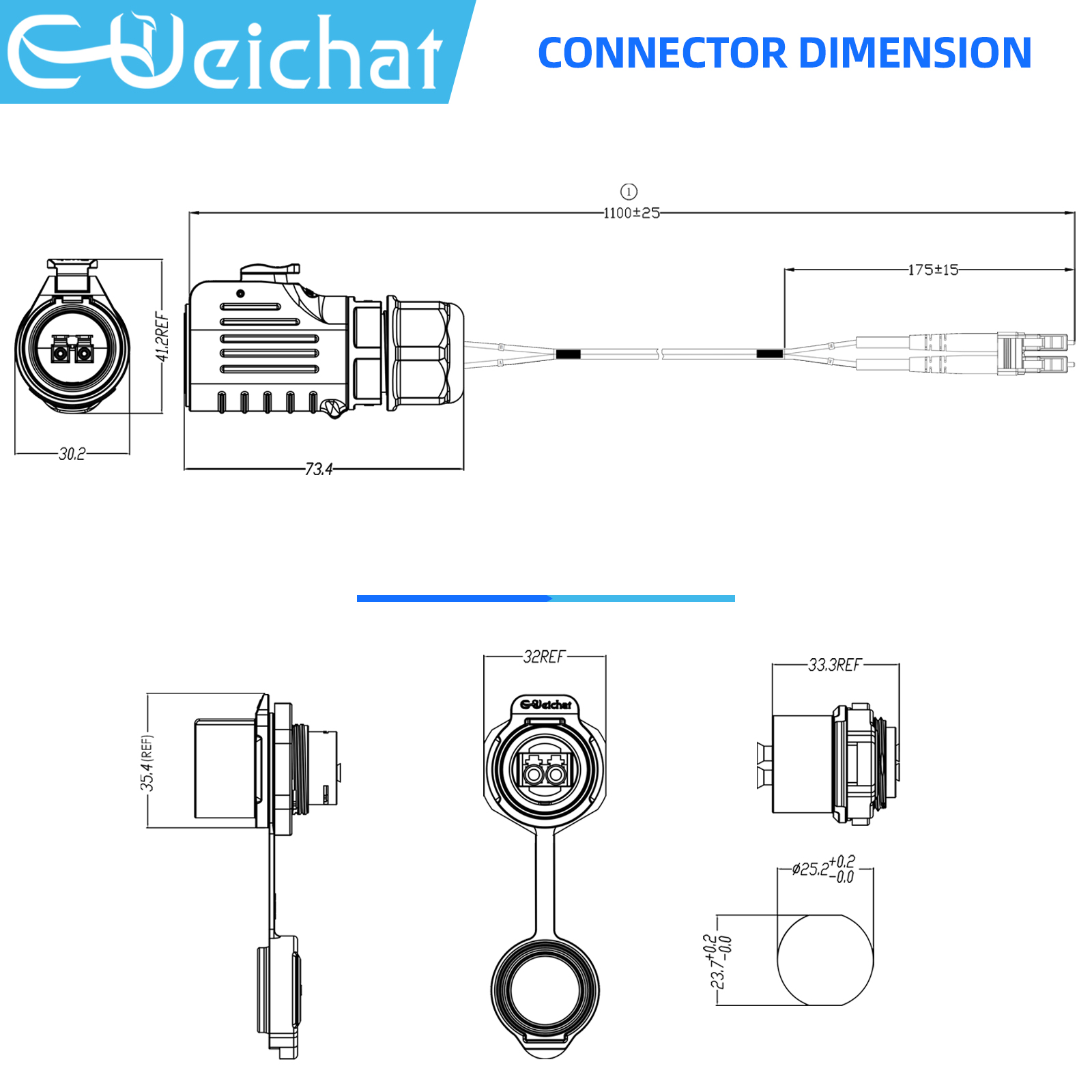 LP24 防水 1 メートル延長ケーブルワイヤー LC から - Cable Gland Waterproof のレビューと価格